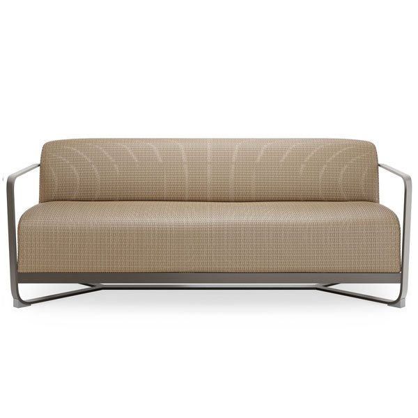 Juno Sofa, 2 Lounge Chairs w/Tri Slat Coffee Table by Woodard - Image 3